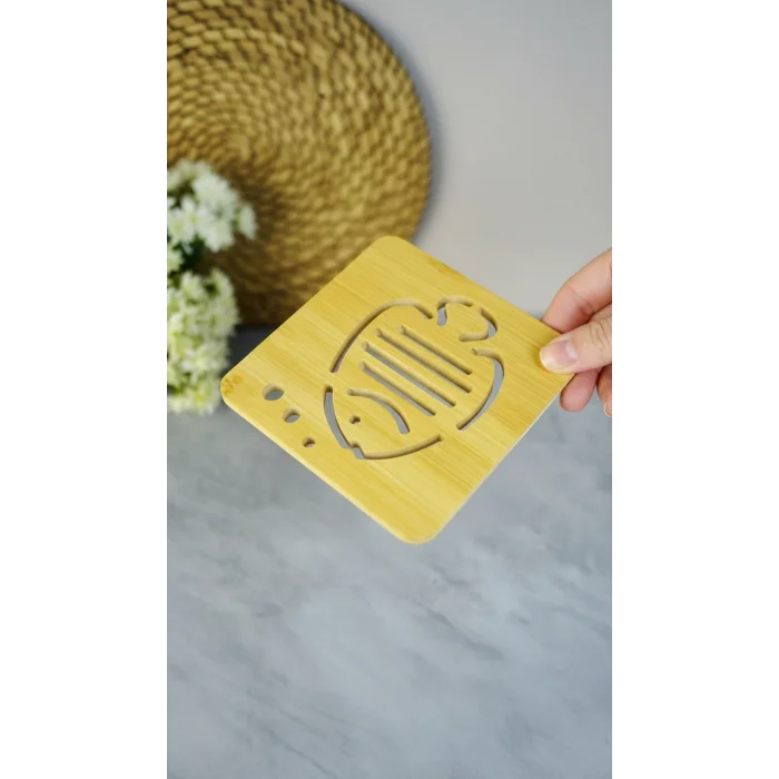 Premium Bambu Kare Nihale Balık Desenli Mobilya Seti