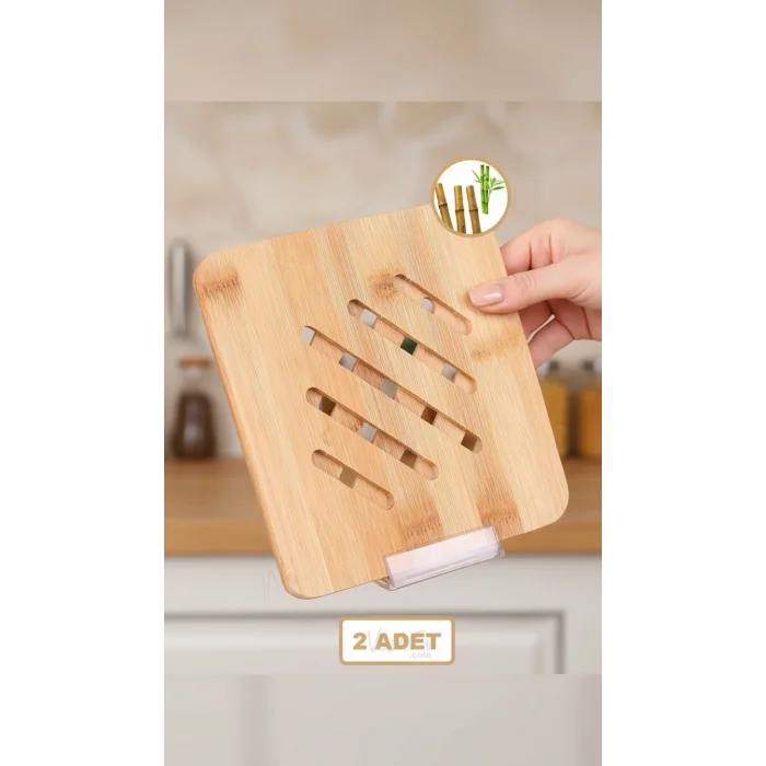 Bambu Lüx Kare Nihaleler – 2li Şık ve Isıya Dayanıklı Çift