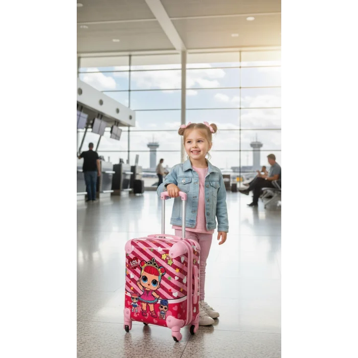 Çok Renkli Çocuk Kabin Boy Valiz Seti – Dayanıklı, Hafif ve Eğlenceli Tasarım