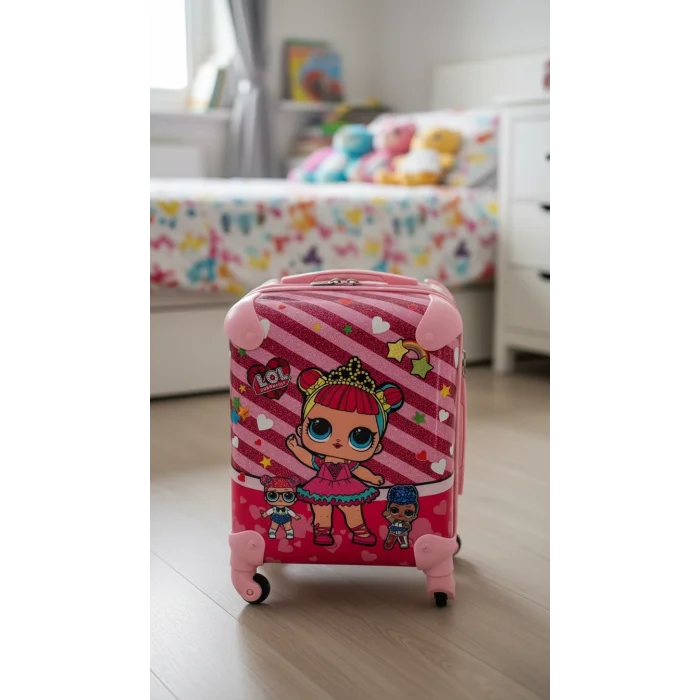 Çok Renkli Çocuk Kabin Boy Valiz Seti – Dayanıklı, Hafif ve Eğlenceli Tasarım