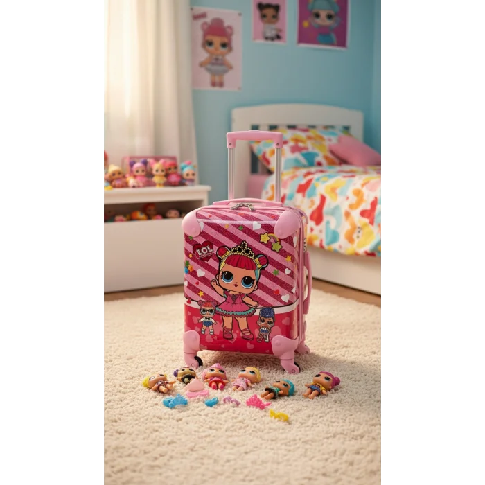 Çok Renkli Çocuk Kabin Boy Valiz Seti – Dayanıklı, Hafif ve Eğlenceli Tasarım