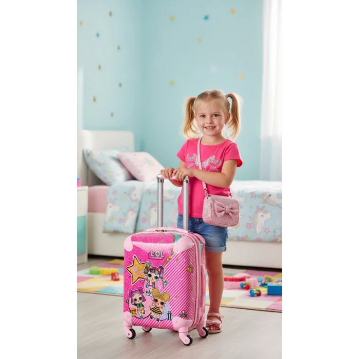 Disney Kız Çocuk Valizi – Pembe Lüks Seyahat Çantası