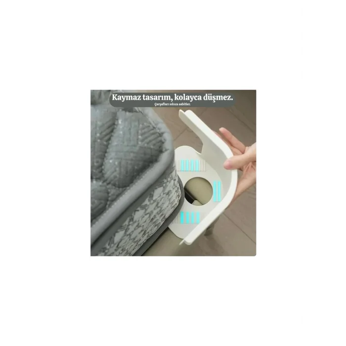 Nishev Çarşafmatik 4 Adet Çarşaf Düzenleyici - Görünmez Kaymaz Nevresim Kilidi Organizeri