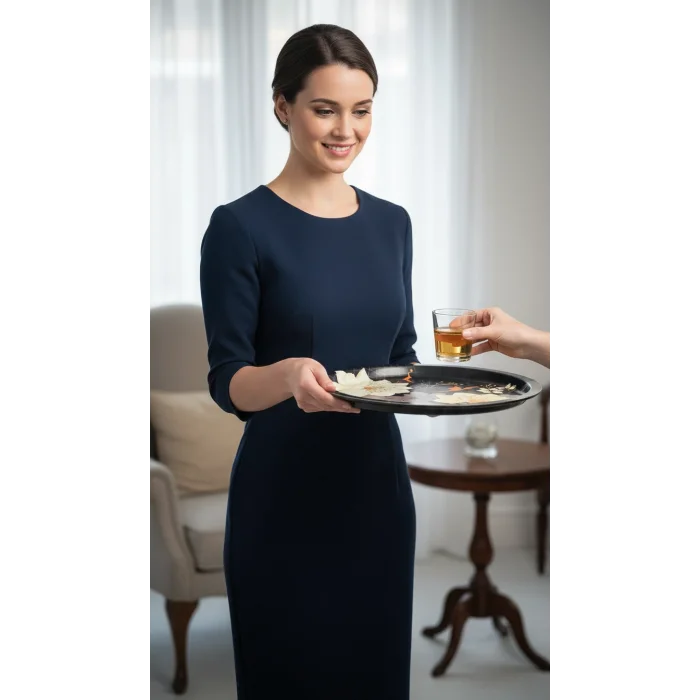 Premium 35 cm Dekoratif Metal Yuvarlak Tepsi – Özel Tasarım