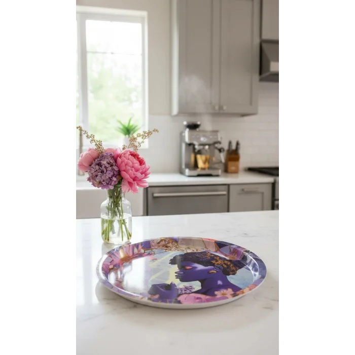 Premium 35cm Metal Yuvarlak Tepsi – Özel Tasarım