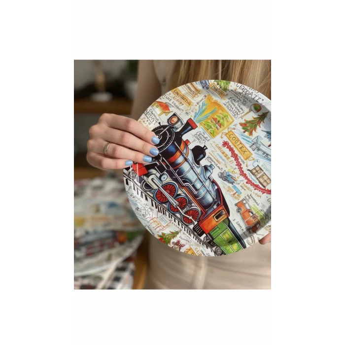 Prestijli Metal Yuvarlak Dekor Tepsi 35 cm – Özel Tasarım