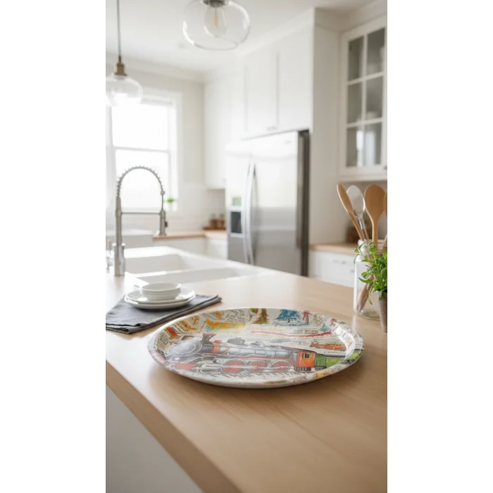 Prestijli Metal Yuvarlak Dekor Tepsi 35 cm – Özel Tasarım