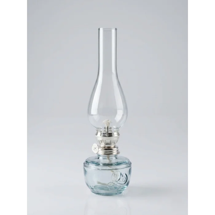 Dekoratif Ve Kullanılabilir Gaz Lambası Kücük Boy 24 Cm Şeffaf