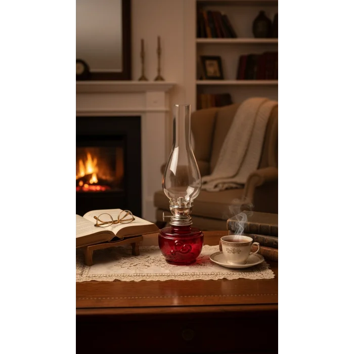 Dekoratif Ve Kullanılabilir Gaz Lambası Kücük Boy 24 Cm