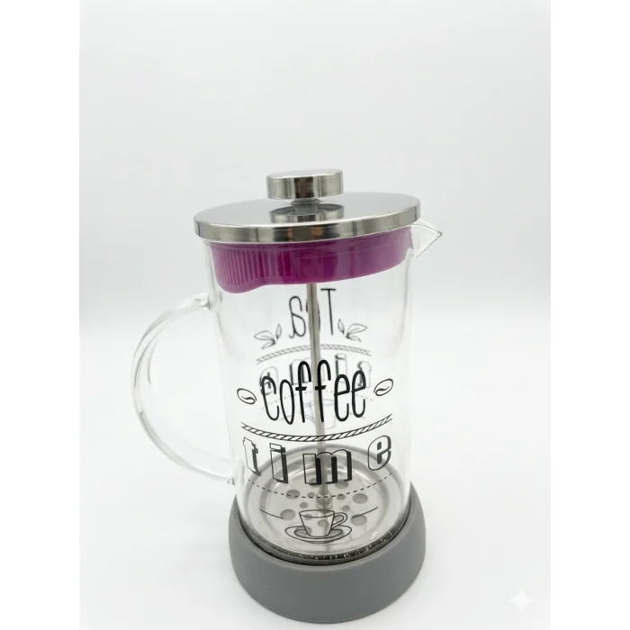 French Press - Filtre Kahve Ve Bitki Çayı Demliği 600ml Gri