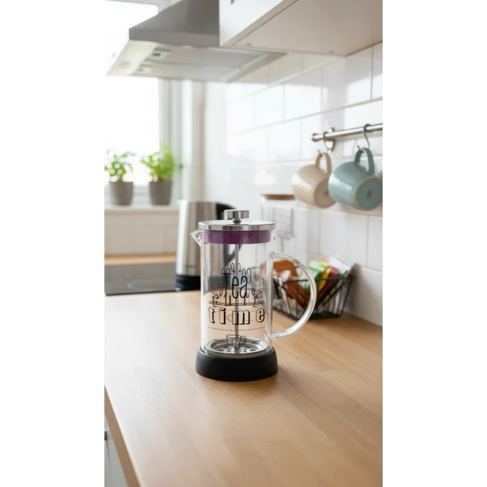 French Press - Filtre Kahve Ve Bitki Çayı Demliği 600 ml Siyah