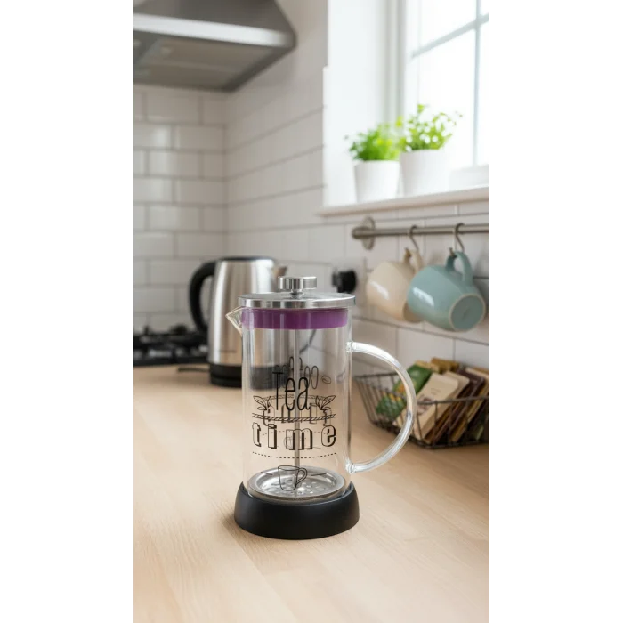 French Press - Filtre Kahve Ve Bitki Çayı Demliği 600 ml Siyah