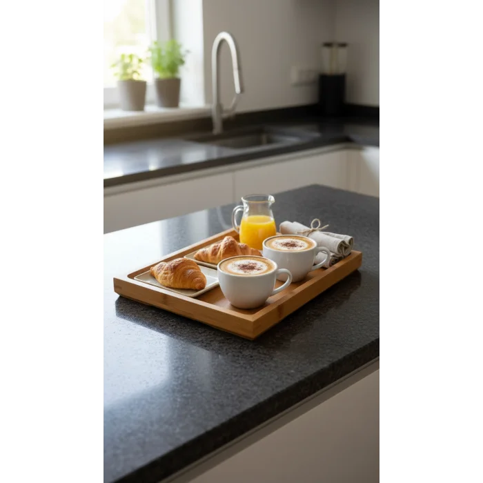 Tasarım bambu kare tepsi