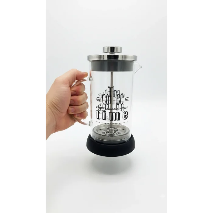 Tasarım French Press - Filtre Kahve Ve Bitki Çayı Demliği 350 ml Siyah