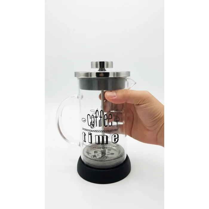 Tasarım French Press - Filtre Kahve Ve Bitki Çayı Demliği 350 ml Siyah