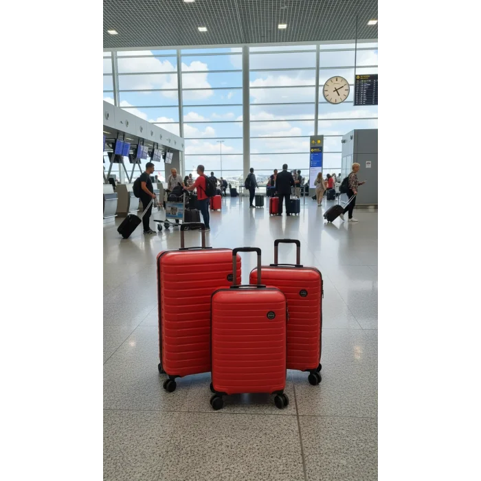 Premium 4 Tekerlekli Kırılmaz Şifreli Bavul Set – Yerli Üretim Polo