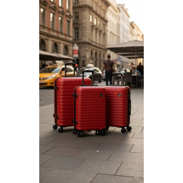 Premium 4 Tekerlekli Kırılmaz Şifreli Bavul Set – Yerli Üretim Polo