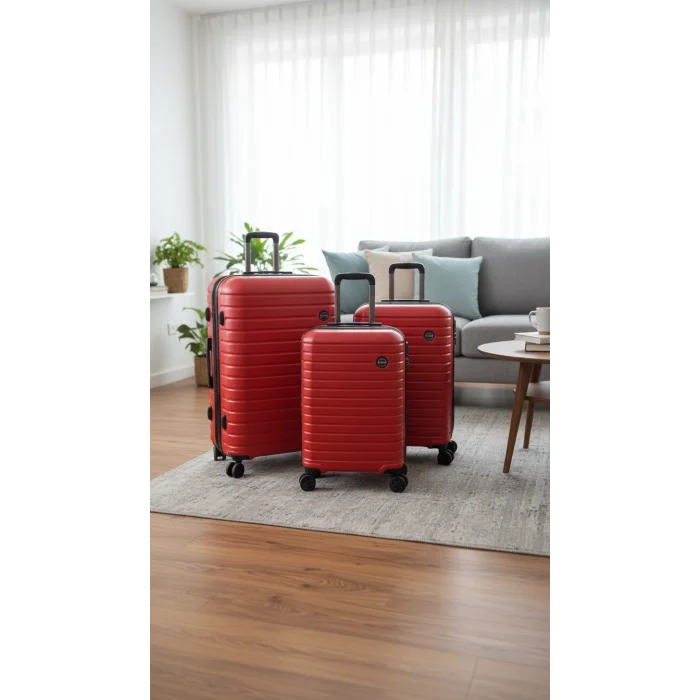 Premium 4 Tekerlekli Kırılmaz Şifreli Bavul Set – Yerli Üretim Polo