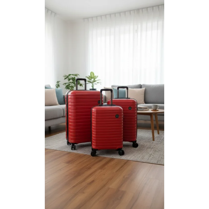 Premium 4 Tekerlekli Kırılmaz Şifreli Bavul Set – Yerli Üretim Polo