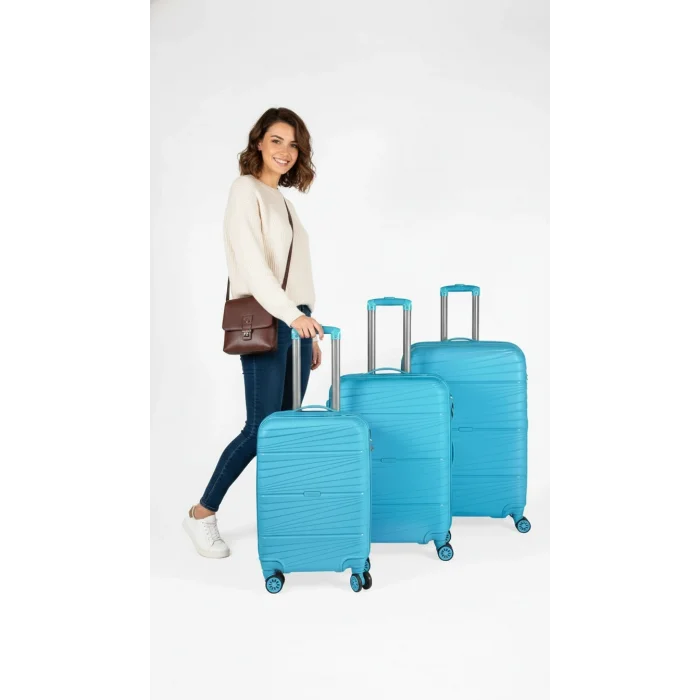 3’lü Valiz Bavul Seti Mavi – Darbelere Karşı Yüksek Koruma
