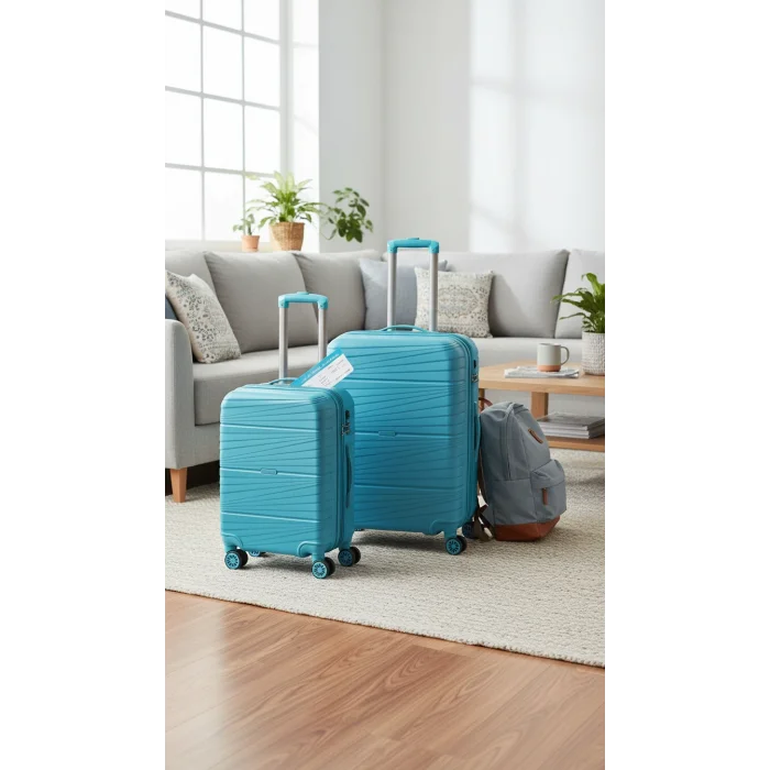 3’lü Valiz Bavul Seti Mavi – Darbelere Karşı Yüksek Koruma