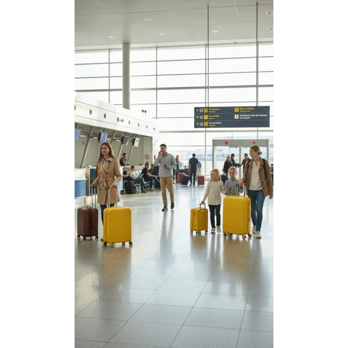 901 3lü Valiz Bavul Seti Sarı - Darbelere Karşı Yüksek Koruma