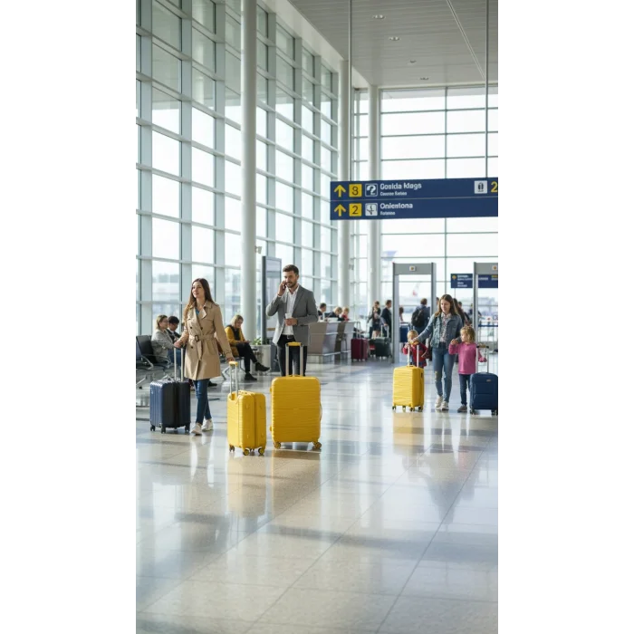 901 3lü Valiz Bavul Seti Sarı - Darbelere Karşı Yüksek Koruma