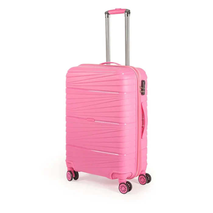 Premium Ultra Dayanıklı Kabin Boy Valiz - Pembe | %100 Saf PP Kırılmaz