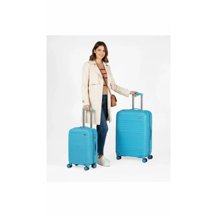 901 3lü Valiz Bavul Seti Turkuaz - Darbelere Karşı Yüksek Koruma