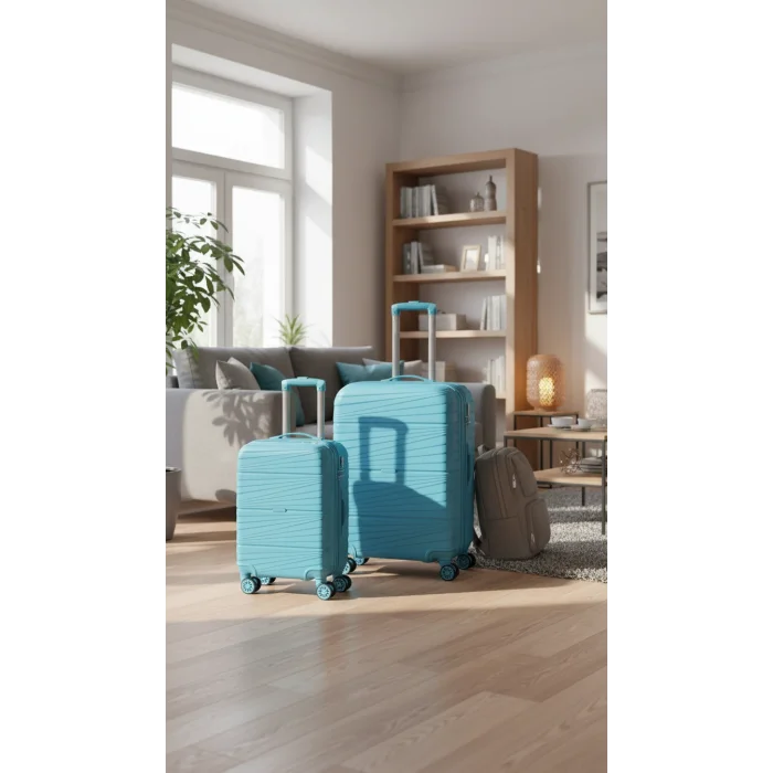 901 3lü Valiz Bavul Seti Turkuaz - Darbelere Karşı Yüksek Koruma