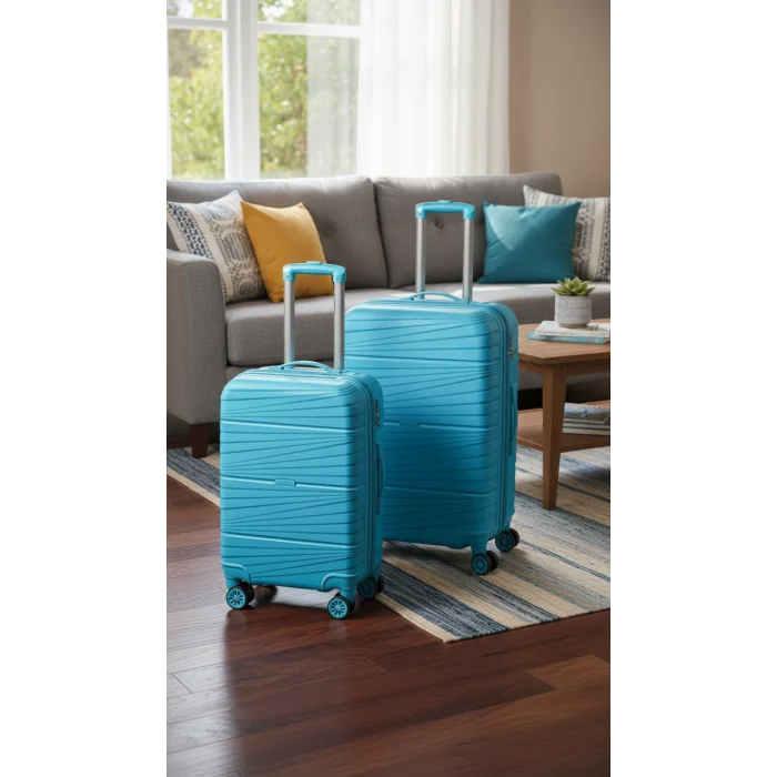 901 3lü Valiz Bavul Seti Turkuaz - Darbelere Karşı Yüksek Koruma