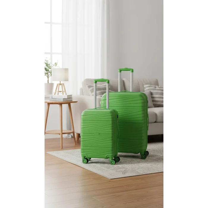 901 3lü Valiz Bavul Seti Yeşil - Darbelere Karşı Yüksek Koruma