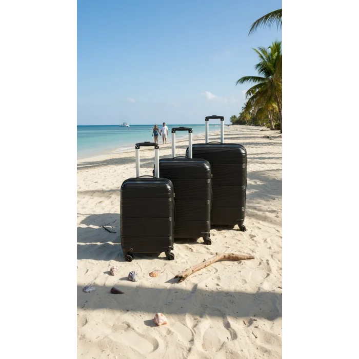3’lü Valiz Bavul Seti Siyah – Darbelere Karşı Yüksek Koruma