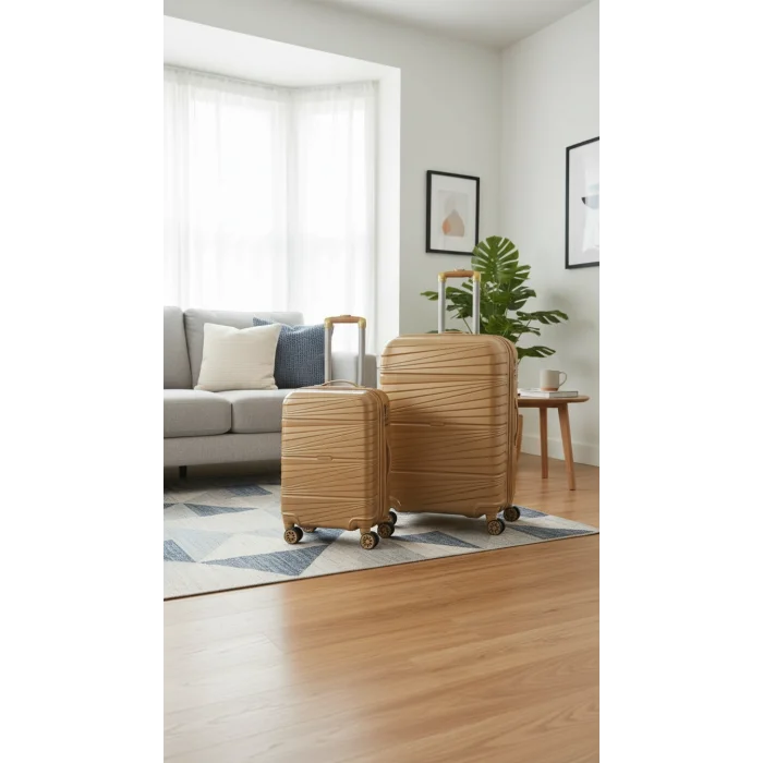 3’lü Valiz Bavul Seti Gold – Darbelere Karşı Yüksek Koruma