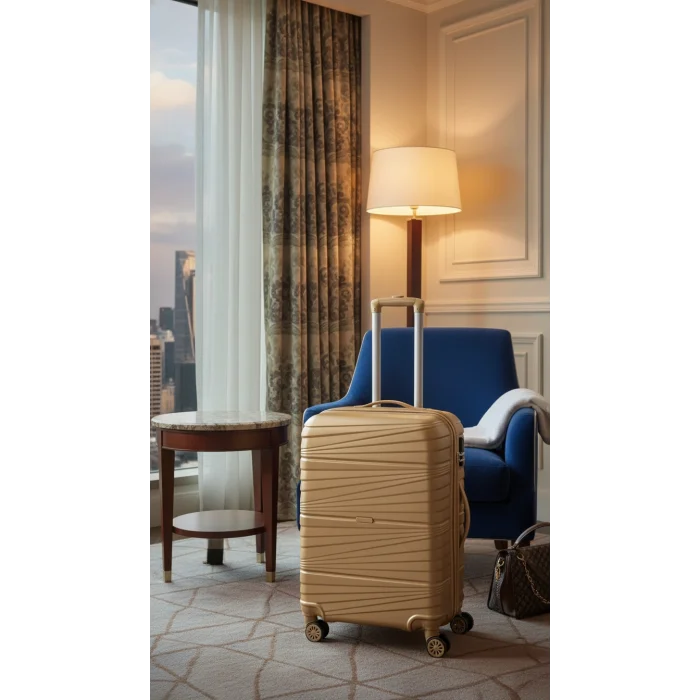 Premium Ultra Dayanıklı Kabin Boy Valiz - Gold | %100 Saf PP