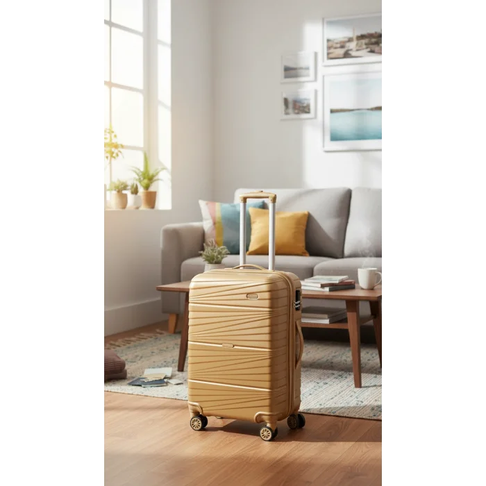 Premium Ultra Dayanıklı Kabin Boy Valiz - Gold | %100 Saf PP