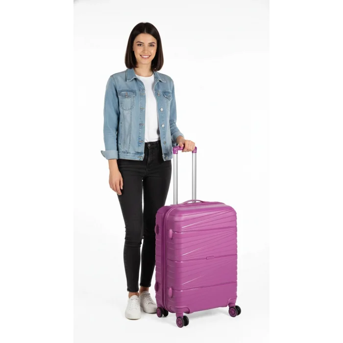 Premium Ultra Dayanıklı Kabin Boy Valiz - Mor | %100 Saf PP Kırılmaz