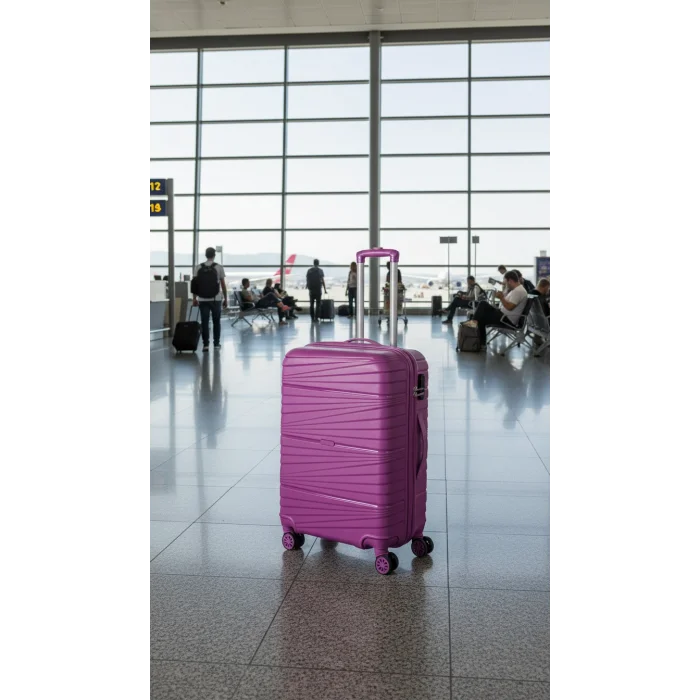 Premium Ultra Dayanıklı Kabin Boy Valiz - Mor | %100 Saf PP Kırılmaz
