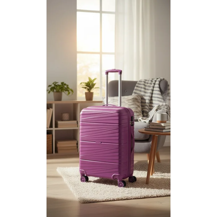 Premium Ultra Dayanıklı Kabin Boy Valiz - Mor | %100 Saf PP Kırılmaz