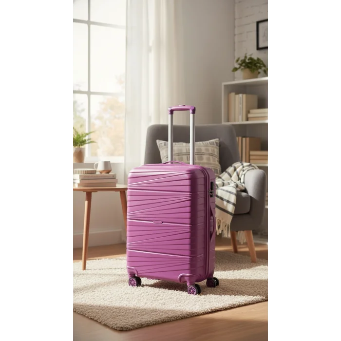 Premium Ultra Dayanıklı Kabin Boy Valiz - Mor | %100 Saf PP Kırılmaz