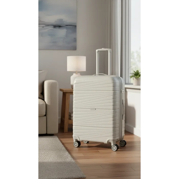 Premium Ultra Dayanıklı Orta Boy Valiz - Gri | %100 Saf PP