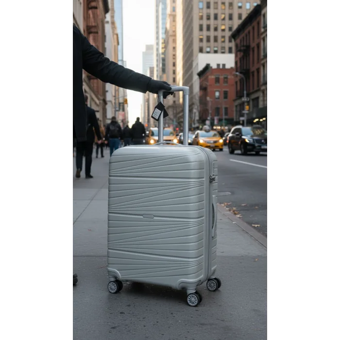 Premium Ultra Dayanıklı Orta Boy Valiz - Gri | %100 Saf PP