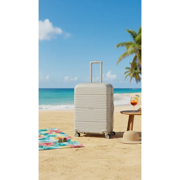 Premium Ultra Dayanıklı Orta Boy Valiz - Gri | %100 Saf PP