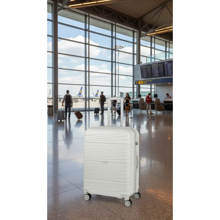 Premium Ultra Dayanıklı Orta Boy Valiz - Gri | %100 Saf PP