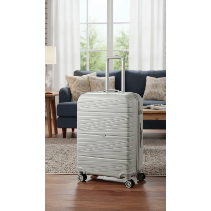 Premium Ultra Dayanıklı Orta Boy Valiz - Gri | %100 Saf PP