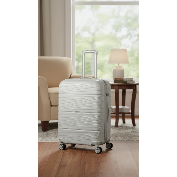 Premium Ultra Dayanıklı Orta Boy Valiz - Gri | %100 Saf PP