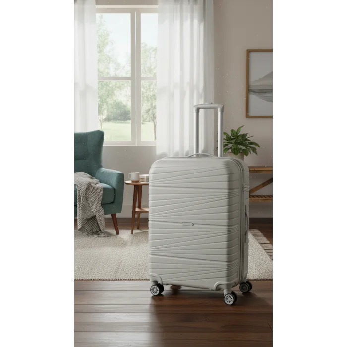 Premium Ultra Dayanıklı Orta Boy Valiz - Gri | %100 Saf PP