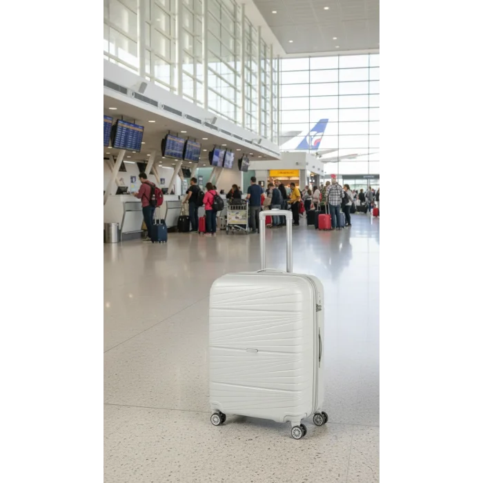 Premium Ultra Dayanıklı Büyük Boy Valiz - Gri | %100 Saf PP Kırılmaz