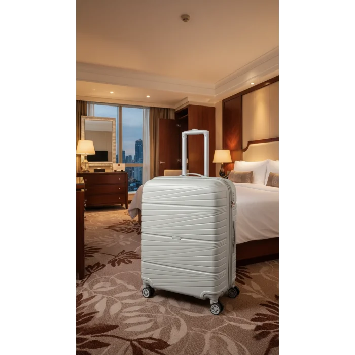 Premium Ultra Dayanıklı Büyük Boy Valiz - Gri | %100 Saf PP Kırılmaz