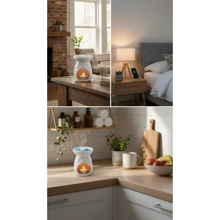 Eva Buhurdanlık simli beyaz